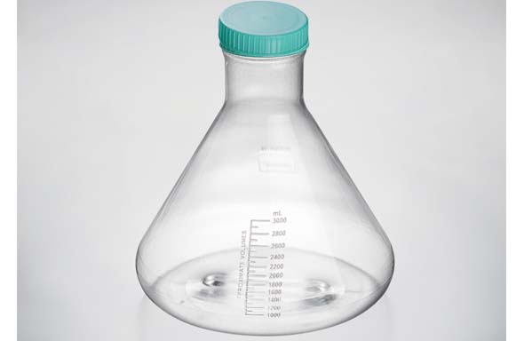 大容量三角フラスコ　2000ｍL　平底　PC　ベントフィルターキャップ