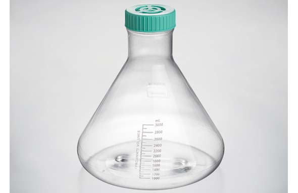 大容量三角フラスコ　5000ｍL　平底　PC　プラグシールキャップ