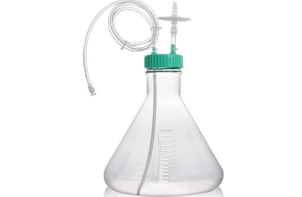 三角フラスコ用クローズドシステム　3000mL 1/4”ID, 3/8”OD, 120cm　ヒートシール　サンプリングポート付