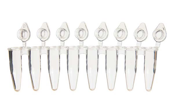 8連PCRチューブ　0.2uL　個別キャップ付　フラットキャップ