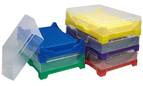 BM - PCRチューブ/プレート用ラック 96穴 5色セット: PCRチューブ＆PCR