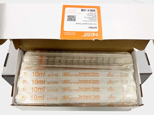 100 mLプラスチックピペット　紙/プラ包装　滅菌